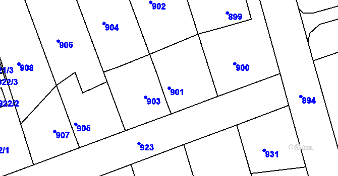 Parcela st. 901 v KÚ Volyně, Katastrální mapa