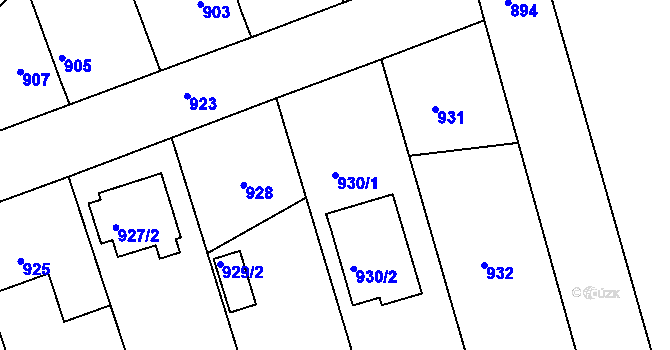 Parcela st. 930/1 v KÚ Volyně, Katastrální mapa