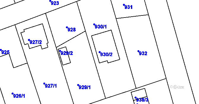 Parcela st. 930/2 v KÚ Volyně, Katastrální mapa
