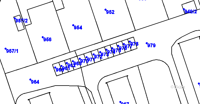 Parcela st. 973 v KÚ Volyně, Katastrální mapa