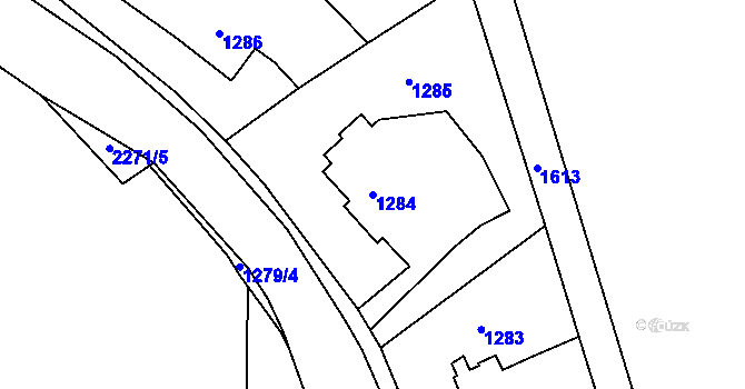 Parcela st. 1284 v KÚ Volyně, Katastrální mapa
