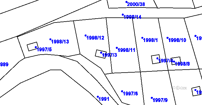 Parcela st. 1997/3 v KÚ Volyně, Katastrální mapa