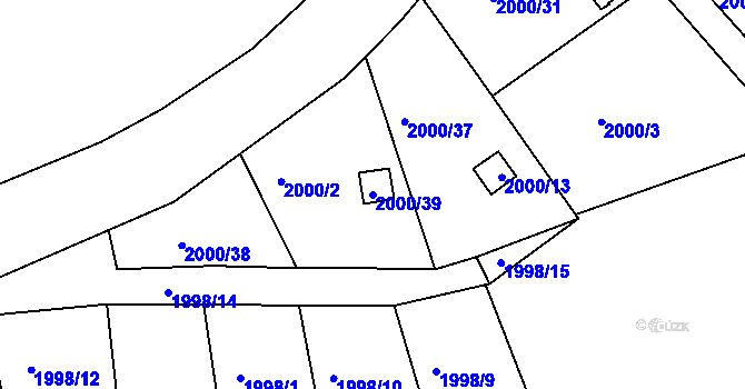 Parcela st. 2000/39 v KÚ Volyně, Katastrální mapa