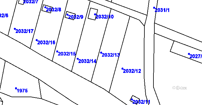 Parcela st. 2032/13 v KÚ Volyně, Katastrální mapa