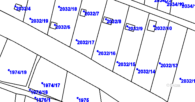 Parcela st. 2032/16 v KÚ Volyně, Katastrální mapa