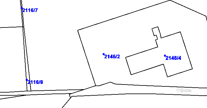 Parcela st. 2146/2 v KÚ Volyně, Katastrální mapa