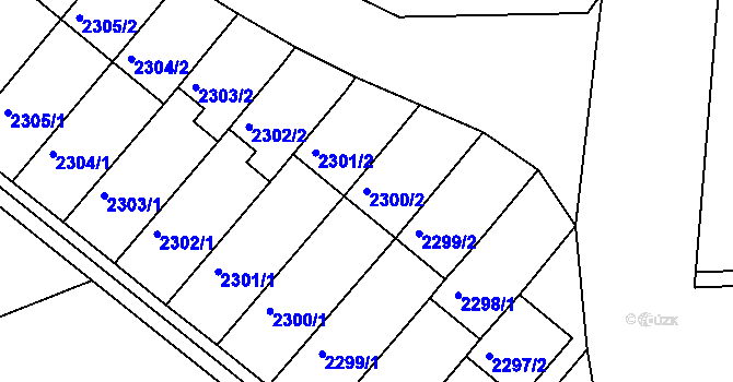 Parcela st. 2300/2 v KÚ Volyně, Katastrální mapa