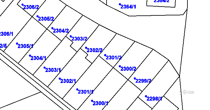 Parcela st. 2301/2 v KÚ Volyně, Katastrální mapa