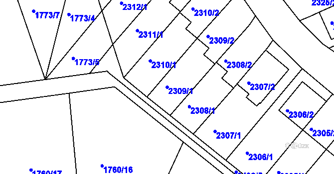 Parcela st. 2309/1 v KÚ Volyně, Katastrální mapa