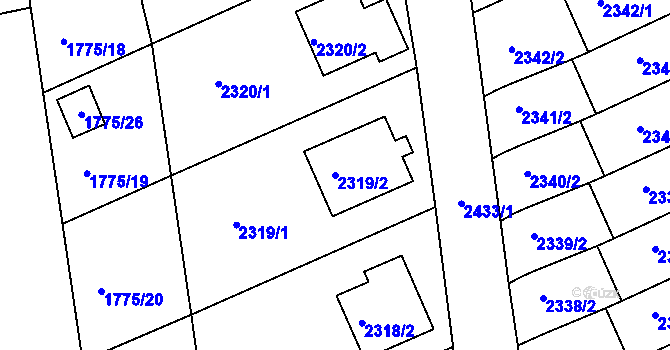 Parcela st. 2319/2 v KÚ Volyně, Katastrální mapa
