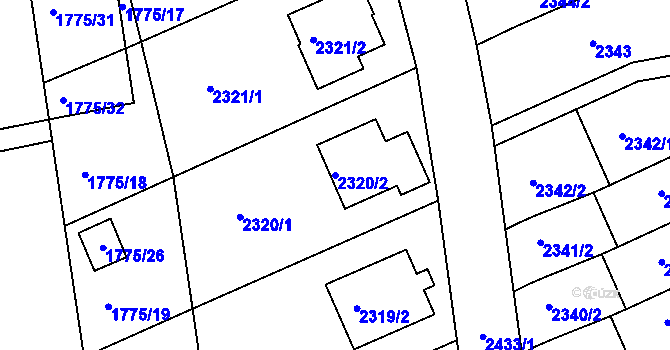 Parcela st. 2320/2 v KÚ Volyně, Katastrální mapa