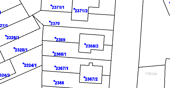 Parcela st. 2368/2 v KÚ Volyně, Katastrální mapa