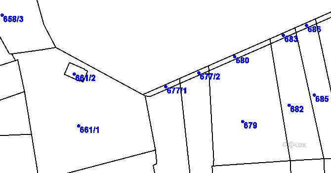 Parcela st. 677/1 v KÚ Volyně, Katastrální mapa
