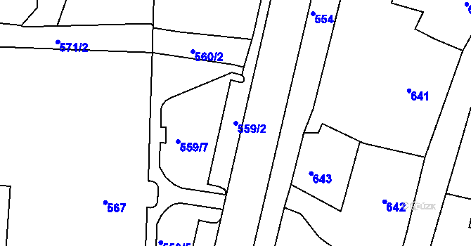 Parcela st. 559/2 v KÚ Volyně, Katastrální mapa