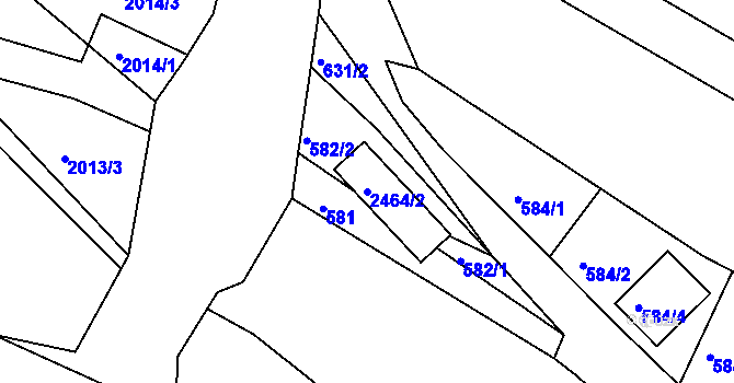 Parcela st. 2464/2 v KÚ Volyně, Katastrální mapa