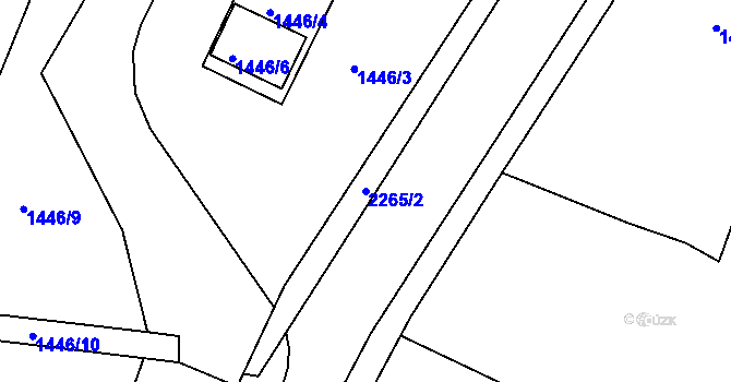 Parcela st. 2265/2 v KÚ Volyně, Katastrální mapa