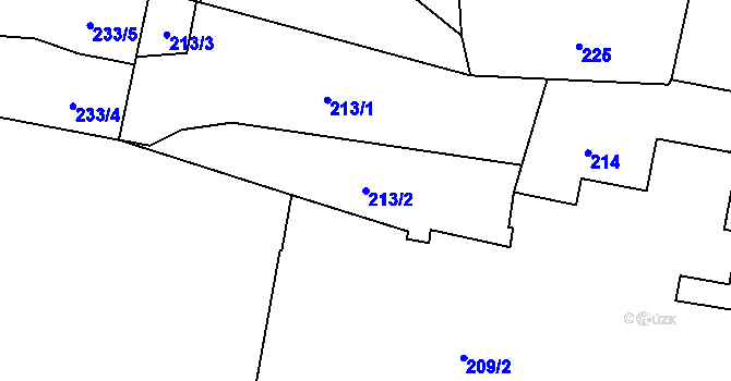 Parcela st. 213/2 v KÚ Volyně, Katastrální mapa