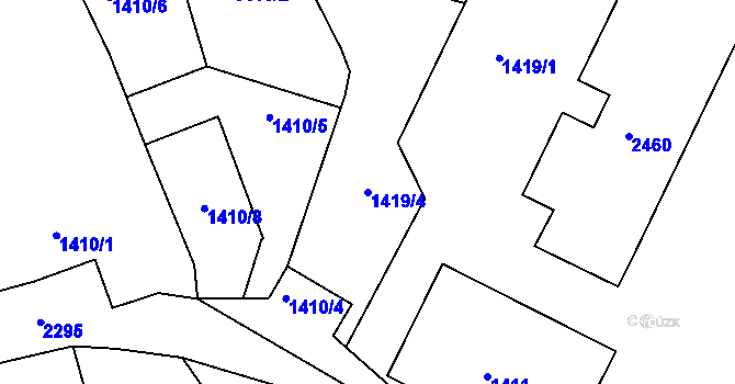 Parcela st. 1419/4 v KÚ Volyně, Katastrální mapa