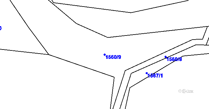 Parcela st. 1560/9 v KÚ Volyně, Katastrální mapa