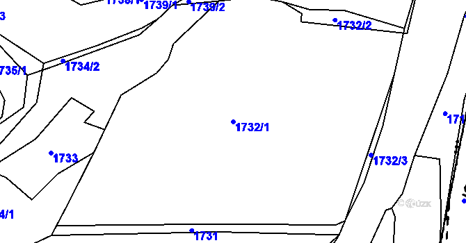 Parcela st. 1732/1 v KÚ Volyně, Katastrální mapa