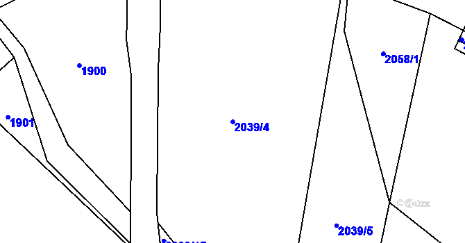 Parcela st. 2039/4 v KÚ Volyně, Katastrální mapa