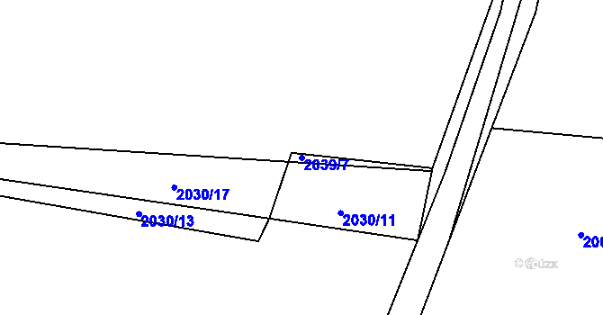 Parcela st. 2039/7 v KÚ Volyně, Katastrální mapa