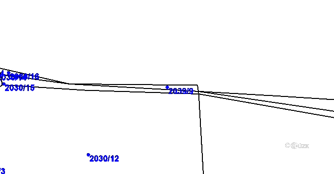 Parcela st. 2039/9 v KÚ Volyně, Katastrální mapa