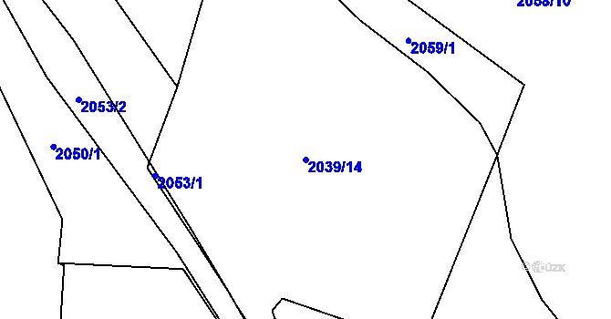 Parcela st. 2039/14 v KÚ Volyně, Katastrální mapa