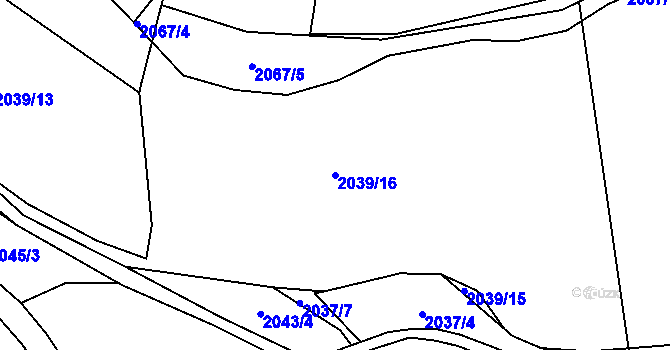 Parcela st. 2039/16 v KÚ Volyně, Katastrální mapa