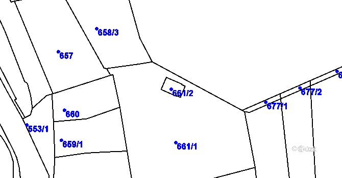 Parcela st. 661/2 v KÚ Volyně, Katastrální mapa