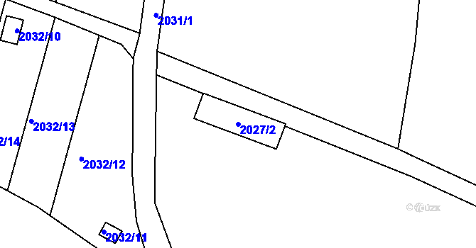 Parcela st. 2027/2 v KÚ Volyně, Katastrální mapa
