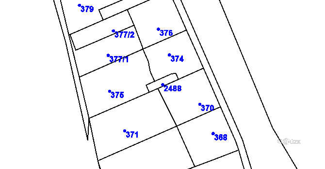 Parcela st. 2488 v KÚ Volyně, Katastrální mapa