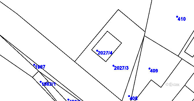 Parcela st. 2027/4 v KÚ Volyně, Katastrální mapa