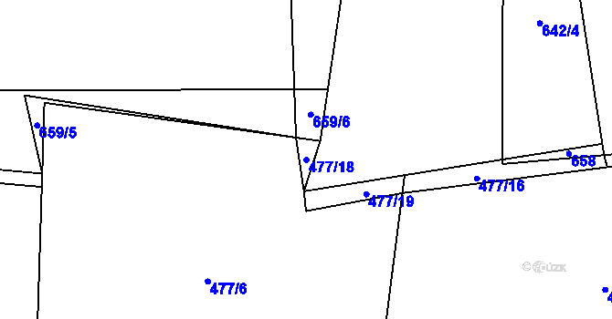 Parcela st. 477/18 v KÚ Zechovice, Katastrální mapa
