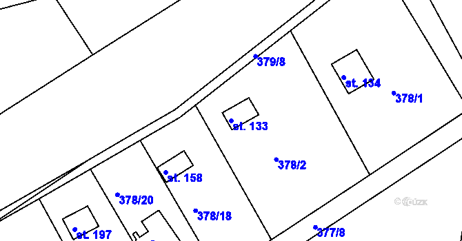 Parcela st. 133 v KÚ Vonoklasy, Katastrální mapa