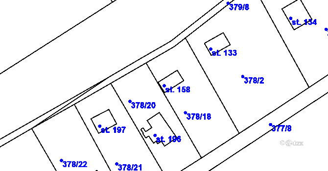 Parcela st. 158 v KÚ Vonoklasy, Katastrální mapa