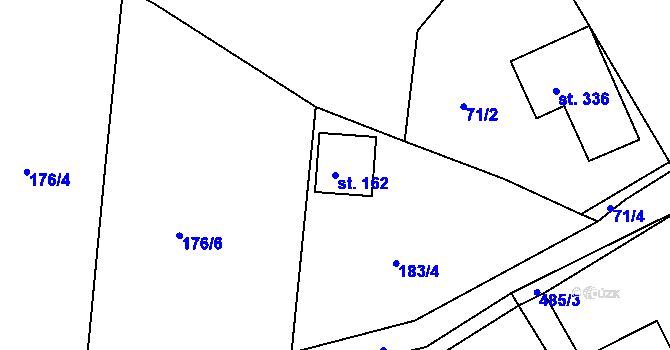 Parcela st. 162 v KÚ Vonoklasy, Katastrální mapa