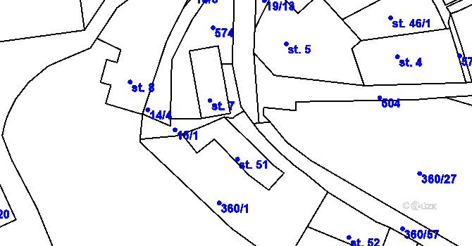 Parcela st. 16 v KÚ Vonoklasy, Katastrální mapa