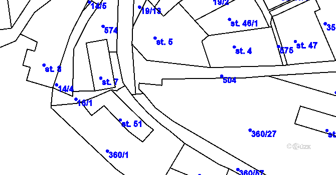 Parcela st. 17 v KÚ Vonoklasy, Katastrální mapa