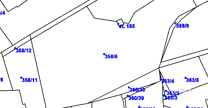 Parcela st. 358/6 v KÚ Vonoklasy, Katastrální mapa
