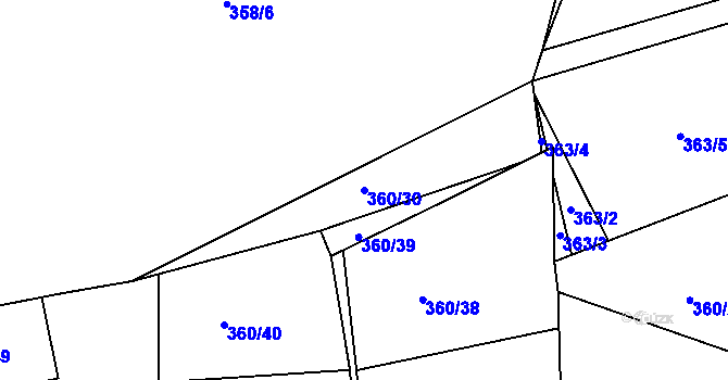 Parcela st. 360/30 v KÚ Vonoklasy, Katastrální mapa