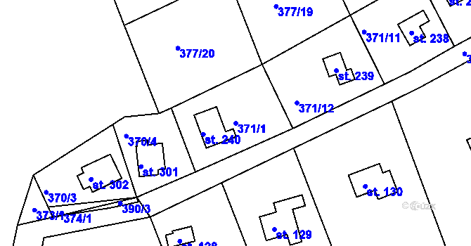 Parcela st. 371/1 v KÚ Vonoklasy, Katastrální mapa