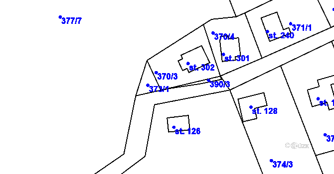 Parcela st. 374/1 v KÚ Vonoklasy, Katastrální mapa
