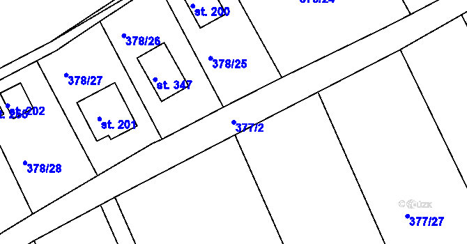 Parcela st. 377/2 v KÚ Vonoklasy, Katastrální mapa