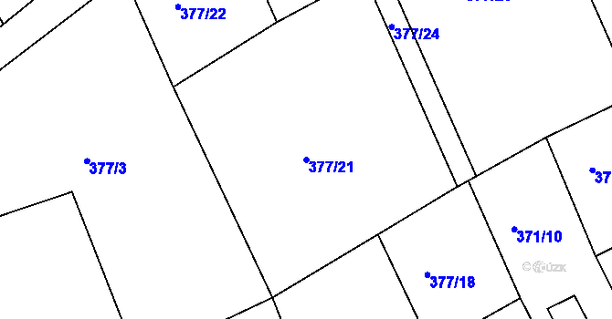 Parcela st. 377/21 v KÚ Vonoklasy, Katastrální mapa