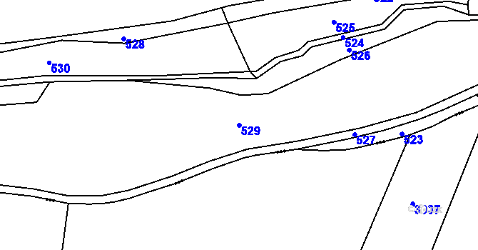 Parcela st. 529 v KÚ Vonoklasy, Katastrální mapa
