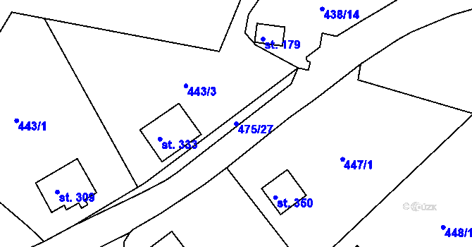 Parcela st. 475/27 v KÚ Vonoklasy, Katastrální mapa