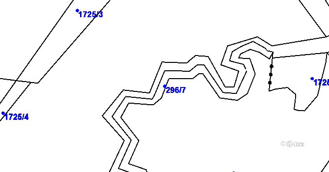 Parcela st. 296/7 v KÚ Lhoty, Katastrální mapa