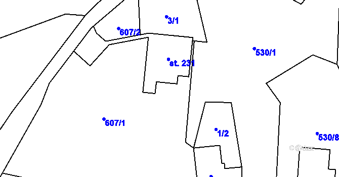 Parcela st. 61/1 v KÚ Vortová, Katastrální mapa