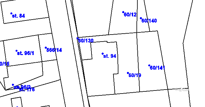Parcela st. 94 v KÚ Vortová, Katastrální mapa